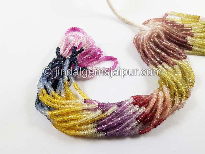 Multi Sapphire Faceted Roundelle Beads